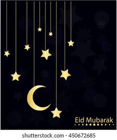 Eid mubarak greeting card or background.vector illustration.