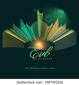 Eid Mubarak greeting card. Eid Mubarak Design for Eid celebration. Eid Mubarak social media post design