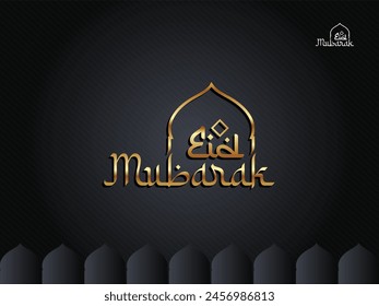 Eid Mubarak Greeting Card Design Vector