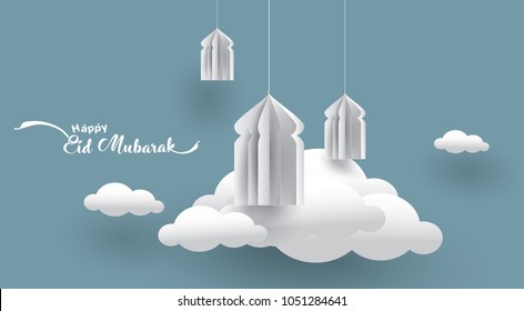 Eid Mubarak greeting Card Illustration, ramadan kareem cartoon vector Wishing for Islamic festival for banner, poster, background, flyer,illustration, brochure and sale background Eid Mubarak greeting Card Illustration, ramadan kareem cartoon vector Wishing for Islamic festival for banner, poster, background, flyer,illustration, brochure and sale background