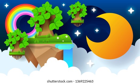 Eid Mubarak greeting Card Illustration, ramadan kareem cartoon vector Wishing for Islamic festival for banner, poster, background, flyer,illustration