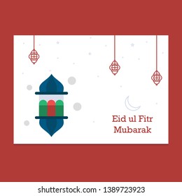 Eid Mubarak greeting Card Illustration