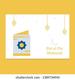 Eid Mubarak greeting Card Illustration