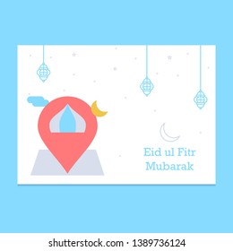 Eid Mubarak greeting Card Illustration