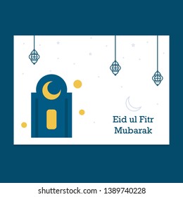 Eid Mubarak greeting Card Illustration