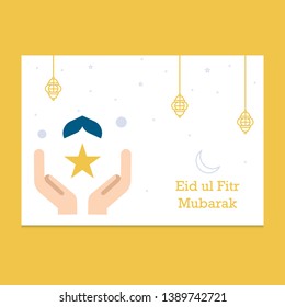 Eid Mubarak greeting Card Illustration