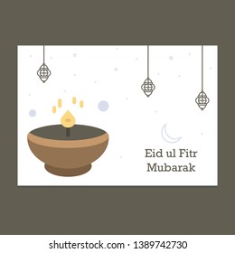 Eid Mubarak greeting Card Illustration