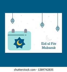Eid Mubarak greeting Card Illustration