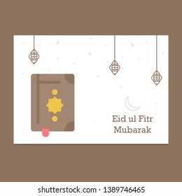 Eid Mubarak greeting Card Illustration
