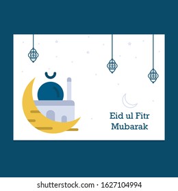 Eid Mubarak greeting Card Illustration