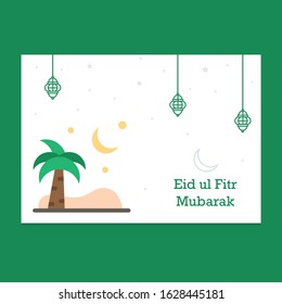Eid Mubarak greeting Card Illustration