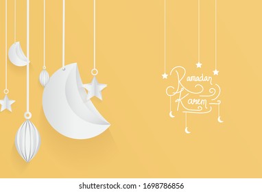 Eid Mubarak greeting Card Illustration, ramadan kareem cartoon vector Wishing for Islamic festival for banner, poster, background, flyer,illustration, brochure and sale background , business card.
