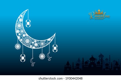 Eid Mubarak greeting Card Illustration, ramadan kareem vector Wishing for Islamic festival for poster, background