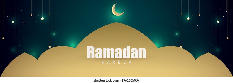 Eid Mubarak greeting Card Illustration, ramadan kareem cartoon vector Wishing for Islamic festival for banner, poster, background, flyer,illustration, brochure and sale background