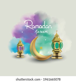Eid Mubarak greeting Card Illustration, ramadan kareem cartoon vector Wishing for Islamic festival for banner, poster, background, flyer,illustration, brochure and sale background