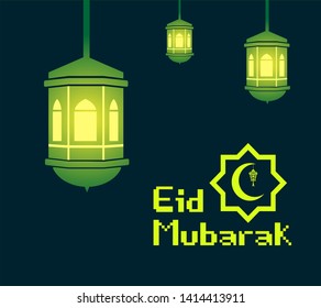 Eid mubarak greeting card. Islamic holidays