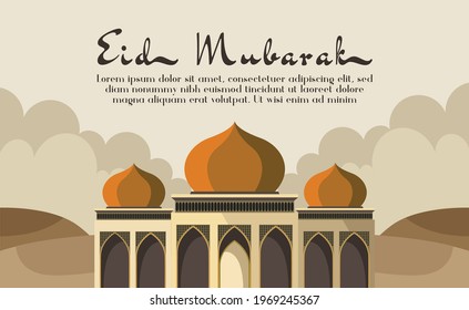 Eid Mubarak greeting card, Islamic background