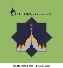 Eid Mubarak greeting card template. nice and beautiful abstract or poster for Eid Mubarak or Ramadan Kareem