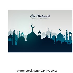 Eid Mubarak Greeting Card Template Background