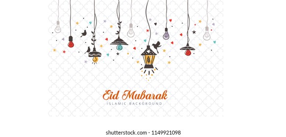 Eid Mubarak Greeting Card Template Background
