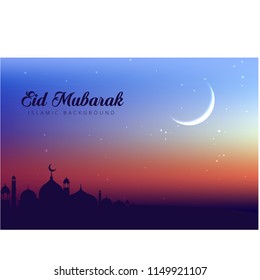 Eid Mubarak Greeting Card Template Background