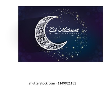 Eid Mubarak Greeting Card Template Background