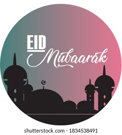 Eid Mubarak greeting card template. easy to change color. Moslem event 
