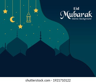 Eid Mubarak Greeting Card Vector