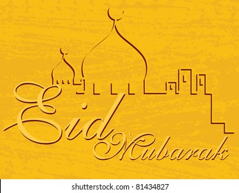 eid mubarak greeting card, vector illustration