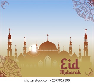 Eid Mubarak Greeting card world muslim day