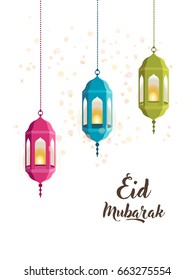 Eid Mubarak greeting card.Vector