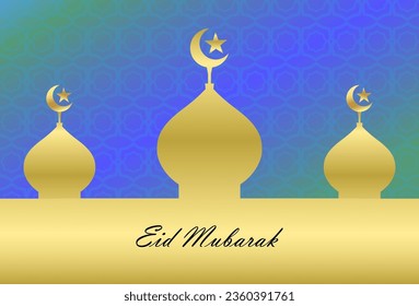 Eid mubarak greeting design. Vactor illustration