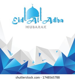 El saludo de Eid Mubarak con el elegante fondo, el fondo de cristal 