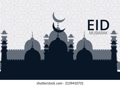 Eid Mubarak greeting for Islamic Holidays, Eid Al-Fitr and Eid Al-Adha.Eid Mubarak celebration greeting