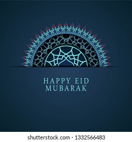 eid mubarak greeting ornament vector