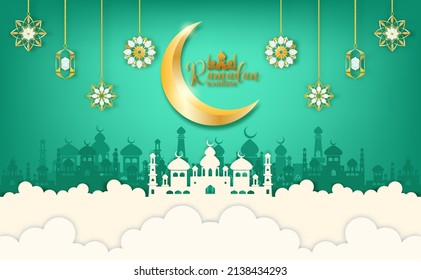 Eid Mubarak greeting Ramadan kareen vector Wishing for Islamic festival for banner, poster, background