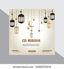 Eid Mubarak Greeting template design