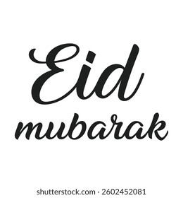 Eid Mubarak Greeting Text in Elegant Calligraphy for Islamic Festival

