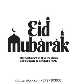 Eid Mubarak saudação texto com bênção islâmica, história e mídias sociais pronto projeto festivo.