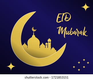 Eid mubarak greeting vector design 