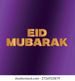 Eid mubarak greetings 3d banner design 2026, muslim holiday celebration