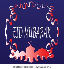 Eid Mubarak greetings background, Elegant element for design template, a place for text greeting card, and banner for Ramadan Kareem.
