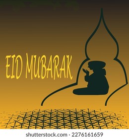 Eid Mubarak greetings background, Elegant element for design template, a place for text greeting card, and banner for Ramadan Kareem.