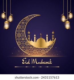 Eid Mubarak greetings card for Muslim 