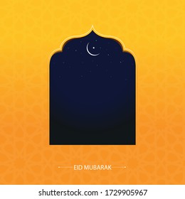 eid mubarak greetings card. vector illustration.