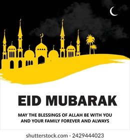 Eid Mubarak Greetings Moon Poster