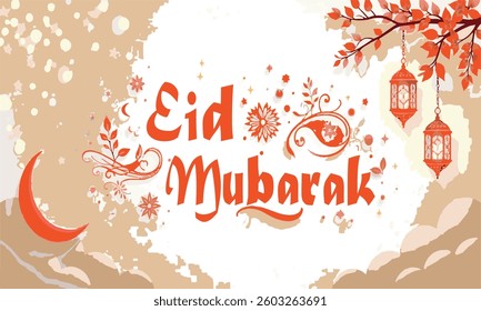 Eid Mubarak Greetings Vector Graphic Illustration