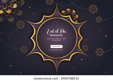 Ilustración vectorial de Eid Mubarak Saludos, Eid Al-Fitr Mubarak	