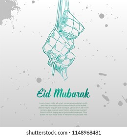 Eid Mubarak hand drawn