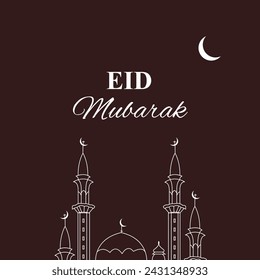 Eid Mubarak the hand drawn sketch vector illustrations